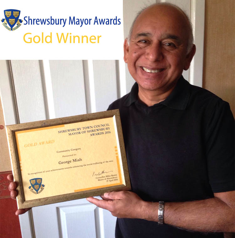 George Miah of Simla Oswestry Gold Award Winner